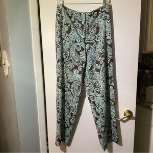 Talbots Blue and Brown Paisley Pants